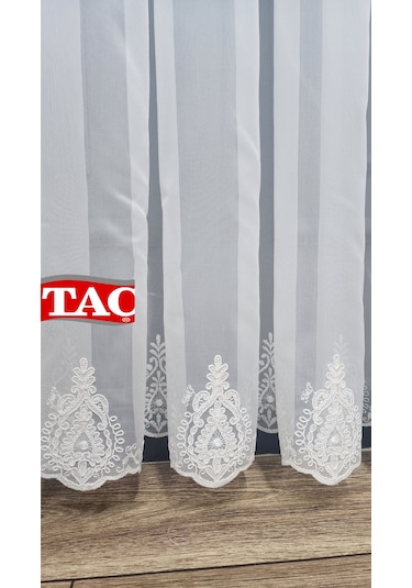 Nakışlı Kort Damask Salon Model Tarz Tasarım Maxima Exculusive 3 Kat Pileli Tül Perde Kortmaximabyz