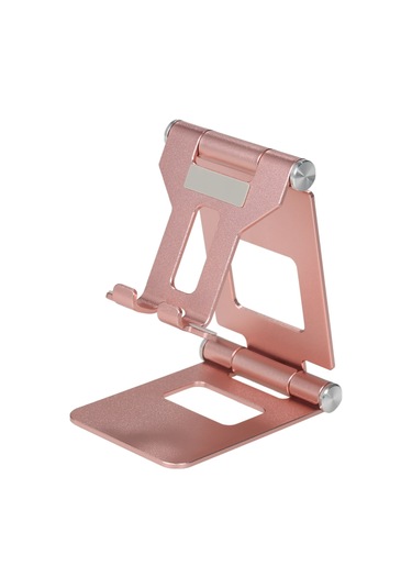 Fosenze Alüminyum Z10a Çift Katlanabilir Telefon/tablet Tutucu - 270 Döner, Taşınabilir, Sabit Dikdörtgen Yapı, Ev/ofis Kullanıma Uygun Gül Altını