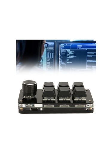 Tenfowee Programlanabilir 6 Tuşlu Mekanik Klavye İle Dönme Düğmesi, Usb Hıd, Oyun Ve Ofis İçin Mini Klavye Dıy Uyumlu