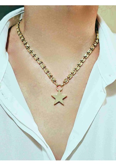 14k Mikron Altn Kaplama Star Kolye Altın