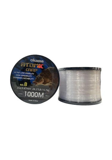 Okuma Atomic Carp 1000mt 0.47mm Bobin Sazan Misinası Şeffaf