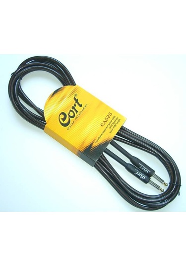 CORT CA525BK GİTAR KABLO GÜRÜLTÜSÜZ 5M (NOISLESS), SİYAH, GOLD