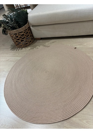 Jüt Yuvarlak Hasır Görünümlü Klasik Halı Kilim Taş