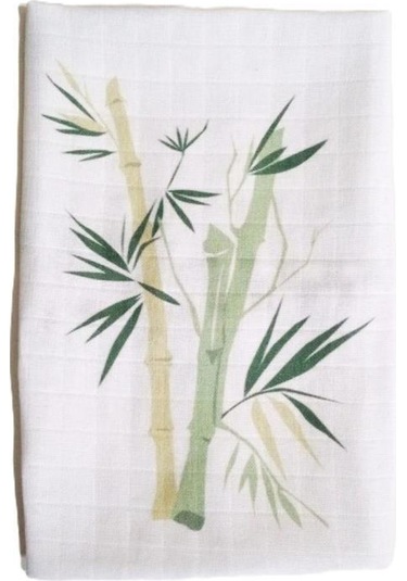 Yeşil Beyaz Yaprak Desenli Mutfak El Kurulama Bezi