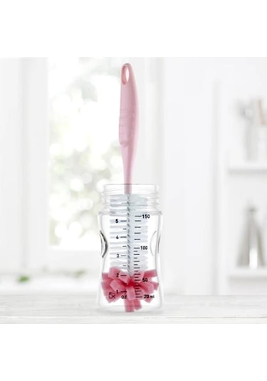 Babyjem Süngerli Biberon Temizleme Fırçası Pembe