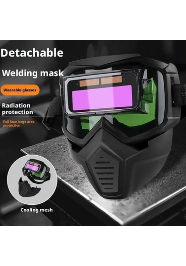 Flybuy Ayrılabilir Kaynakçı Maskesi Otomatik Kararan Gözlük Koruyucu Ekipman A