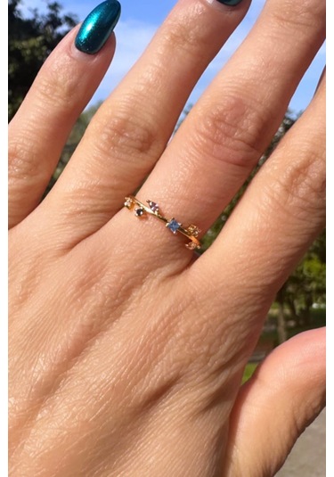 Çıtır Mini Renkli Taşlı Yüzük