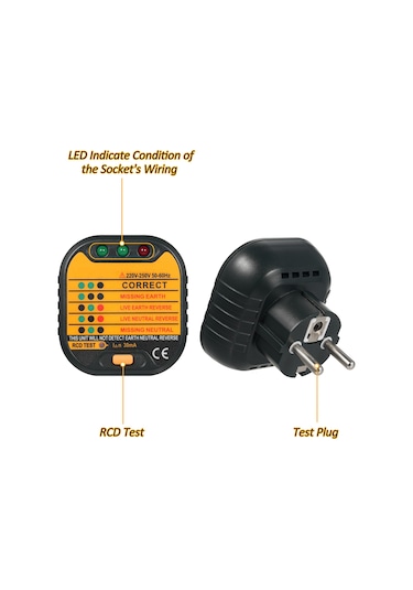 Lepmerkı Taşınabilir Fiş Çıkış Devre Soket Test Cihaz