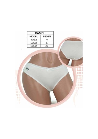 Dondeza Deza Lüx Bambu  3'Lü Rahat Hassas Ciltler Için Xl Beyaz Beyaz Kadın Külot Beyaz