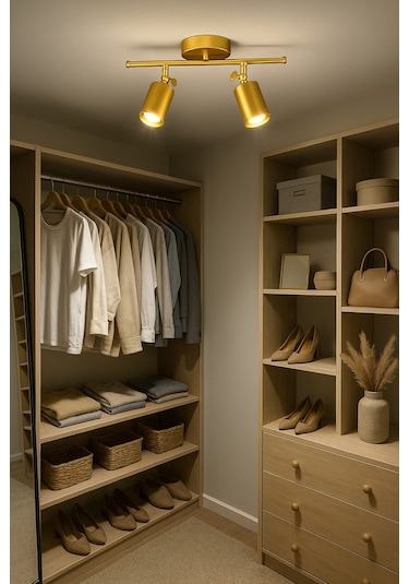 Spoti 2'li Eskitme Renk Gün Işığı Modern Tasarım Cafe - Mutfak - Banyo Spot Ledli Sıralı Avize Eskitme