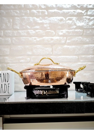 Modabakır Bakır Kapaklı Tava 18 Cm Model:852741s Bakır