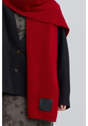 Manuka Cozy Yumuşak Dokulu Atkı Kırmızı