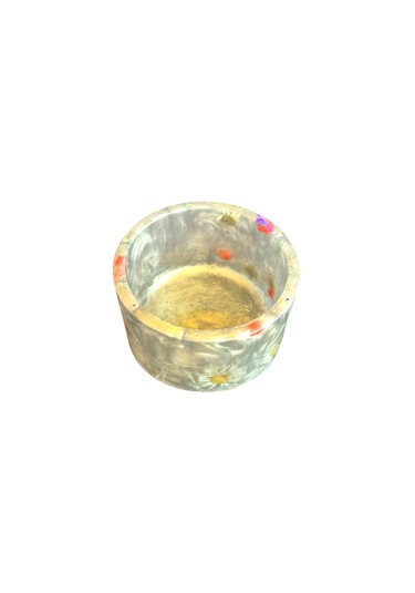 Kişiye Özel Gri Büyük Boy Saksı Epoksi Saksı