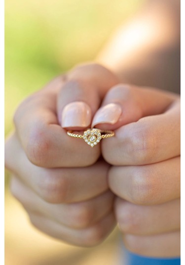 Çgk Kuyumculuk Çıtır Kalp Altın Yüzük Gold