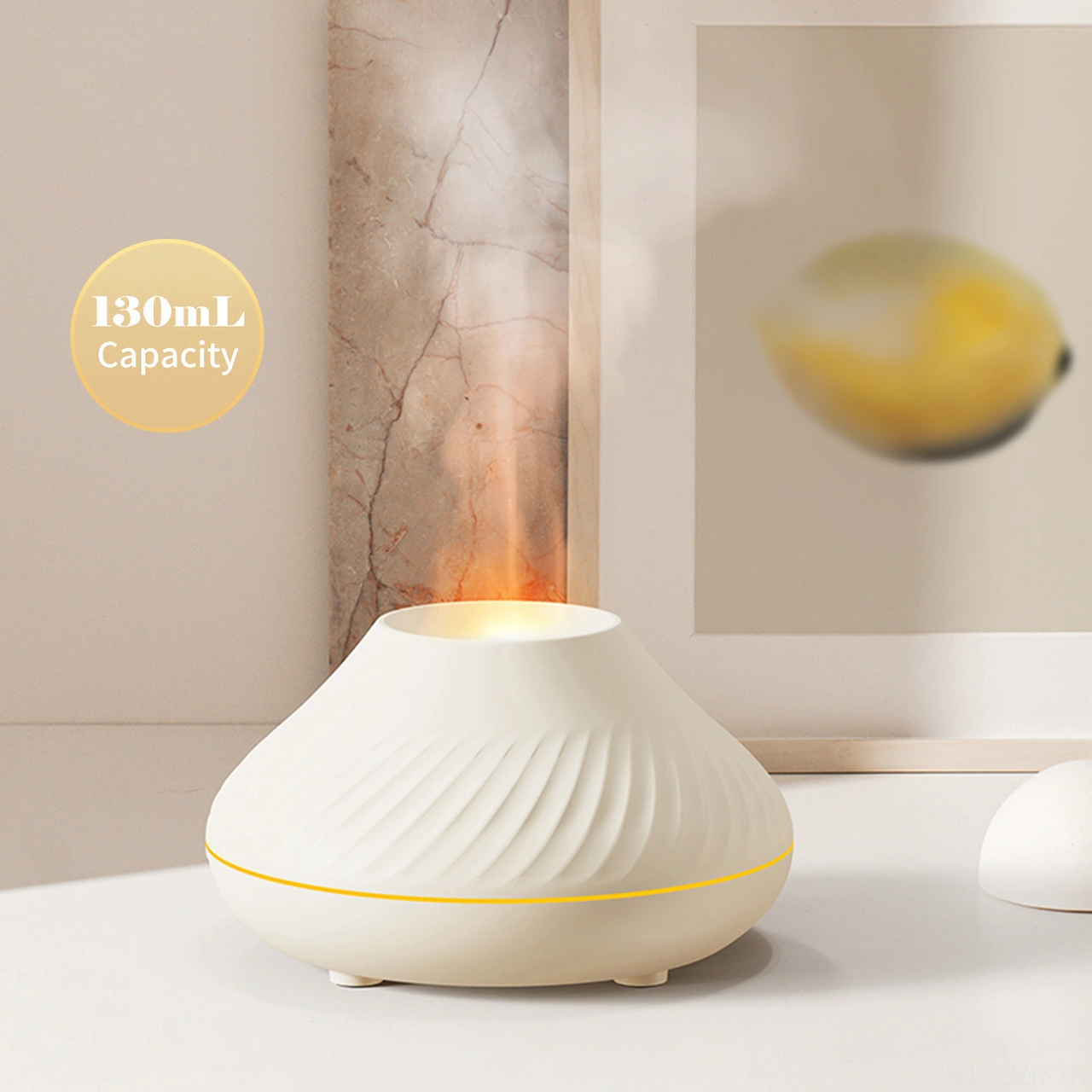 Geeroyoo Siyah Simülasyon Alevi 7 Renkli Işıklı Ev Odası Koku Dağıtıcı Nemlendirici, Otomatik Kapanma Özelliği İle Nem Verici Ve Aromaterapi Cihazı