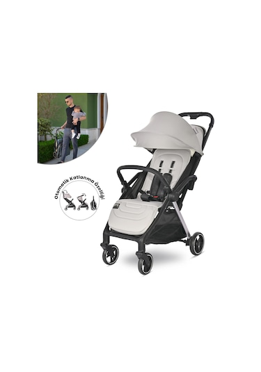 Lorelli Loret Otomatik Katlanan Kabin Boy Bebek Arabası - Grey