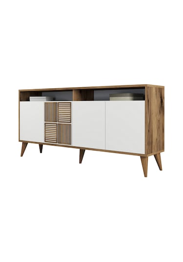 Milan 160cm Konsol - Ceviz / Beyaz