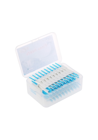 Sones 200 Adet / Kutu Çift Kafa Yumuşak Silikon Spiral Diş İpi Taşınabilir Diş Bakımı Temizleme Aracı