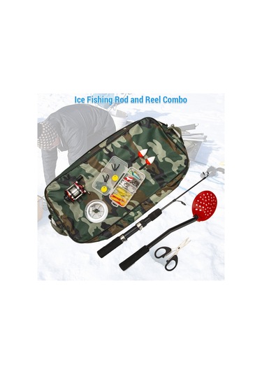 Jeemson Kışlık Dış Mekan Balıkçılık Seti 52 Parça - 50cm İki Parça Kamış Ve Tüm Zaraflar İle Donatılmış