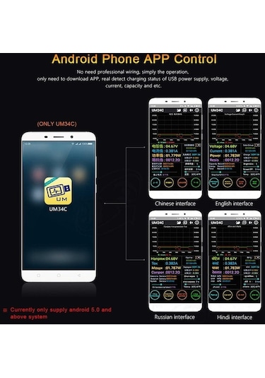 Didadodo App Usb 3.0 Lcd Ekran Voltmetre Ampermetre Kablo Direnç Test Cihazı İçin Rd Um34, Yüksek Hassasiyetli