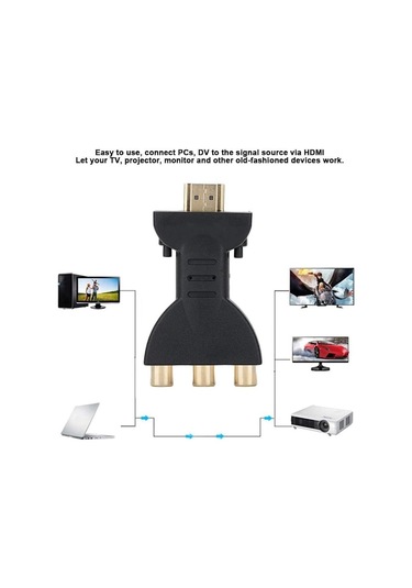 Hdmı - Rgb Av Video Dönüştürücü Rca Bileşen Dönüştürücü 1080p Ses Video Senkronizasyon Adaptörü
