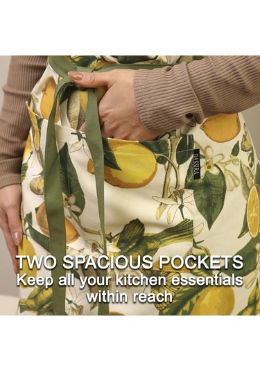 Kadınlar İçin İki Cepli Premium Su Geçirmez Mutfak Önlüğü, Sevimli A ,limonlar Diğer