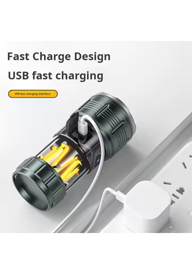 Şarj Edilebilir El Feneri - Wison - 1000 Lümen - 10 Watt Çok Renkli