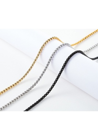 Maoyaya Çelik Kolye, Titanyum Çelik 2.5mm X 60cm U Şekil, Moda Aksesuarı Heız-0219 Siyah