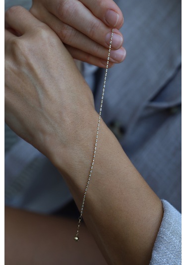 Yenigün Kuyumculuk 14 Ayar Altın Beyaz Mineli Bileklik Blk27098 Sarı Altın