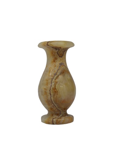 El Yapımı Doğal Oniks Lale Vazo - Benzersiz Dekorasyon Ürünü