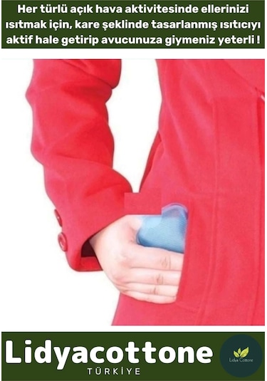 Soğuk Havalarda Kare Şeklinde El Isıtıcısı Balıkcı Dağcı Sihirli Jel Isıtıcı Torba Cep Sobası 4 Adet Çok Renkli