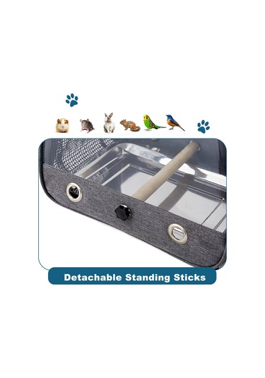 Kuş Taşıyıcı Taşınabilir Katlanır Oxford Kumaş Kuş Uu0169 Gri