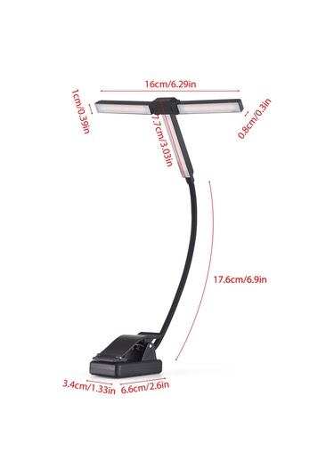 Ruicoo Usb Şarjlı 4 Renk Tonlamalı 51 Led'li Göz Koruyucu Müzik Notası Klips Lambası - Taşınabilir Mini Kitap Klips Lambası