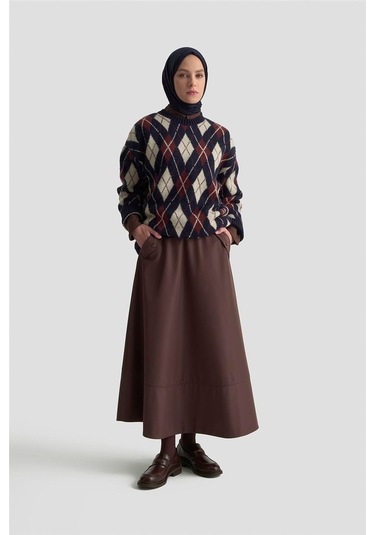 Armine Baklava Desenli Kazak 25kd6004 Lacivert Lacivert