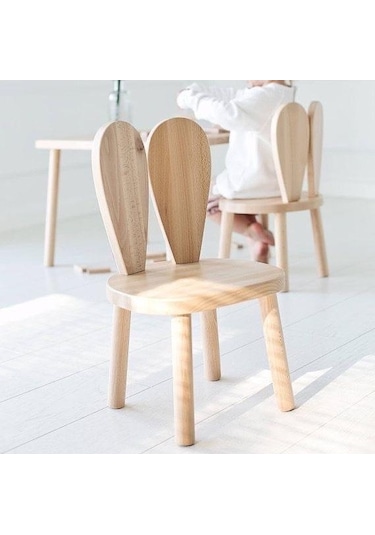 Montessori Çocuk Bunny Sandalye 1 Adet Kahverengi