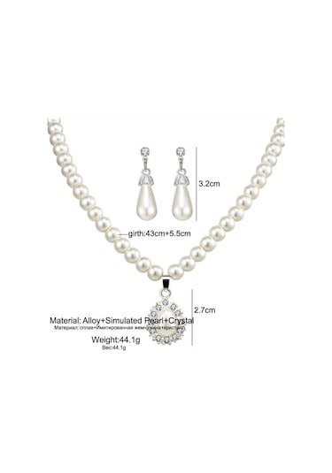 Trend Pırlanta İşlemeli İnci Takı Seti Sevgililer Günü