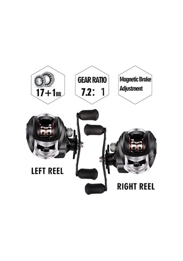 Pazly 18bb Balıkçılık Reel 7.2:1 Çift Fren Sol/sağ El Döküm Makarası Left Ultra Pürüzsüz