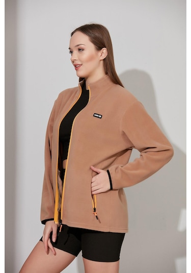 Alexandergardı Fermuarlı Oversize Polar E21-81101 Bej