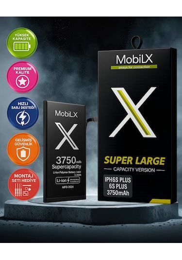 Mobilix Apple Uyumlu iPhone  6s Plus Batarya Pil Süper Yüksek Kapasiteli Güçlendirilmiş 3750 Mah