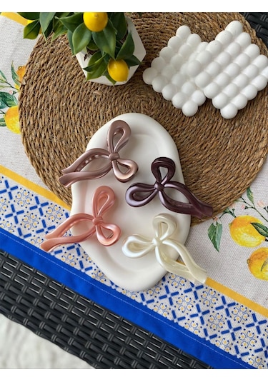 4'lü Fiyonk Pastel Renk Mandal Toka Çok Renkli