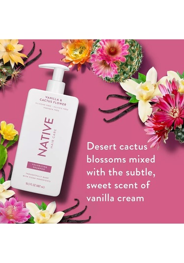 Native Vanilla & Cactus Flower Hacimlendirici Şampuan 487ml Tüm Saç Tipleri