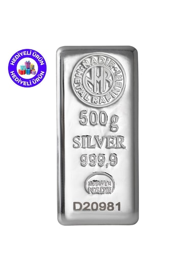 Nadir E-gümüş 500gr. Külçe Gümüş