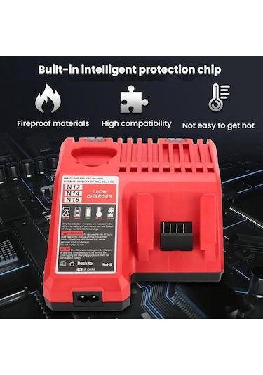 Sones M12-18c Milwaukee 18v Elektrikli El Aletleri Pil Şarj Cihazı, Fiş: Ab
