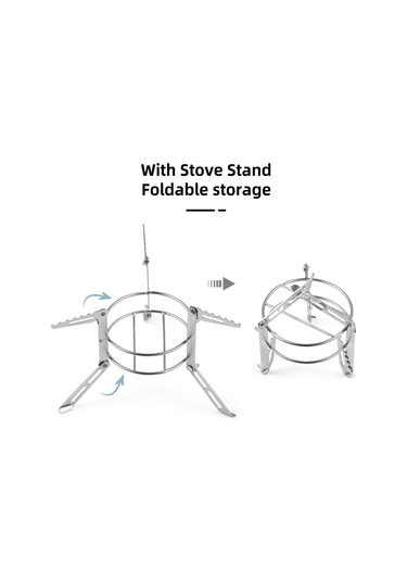 Yifomall Mini Kamp Çadır Ocağı - 100ml Alüminyum Alkol Yakıcı + Paslanmaz Çelik Katlanabilir Ayak, Taşınabilir Outdoor Hazırlık Gereci Gümüş