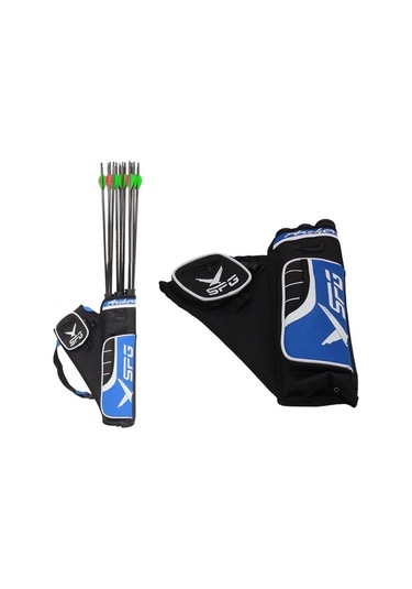 Pazly Suntek Okçuluk Ok Sadak 3 Tüplü Bel Kalça Çanta Kemer Mavi