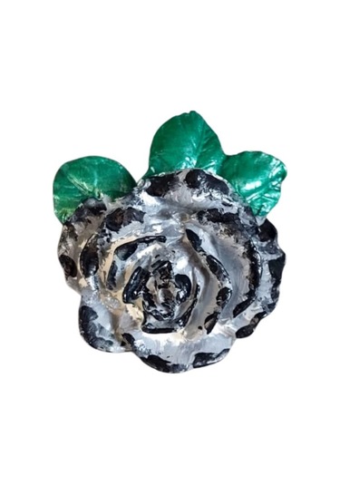 Uretti - Ayşe 7362 5422 El Yapımı Minik 2'li Pembe - Siyah Renk Gül Magnet - 6 X 7 Cm 6x7