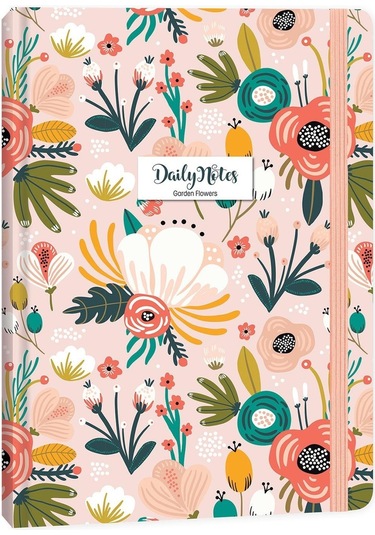Keskin Color A5 Çizgili Defter Daily Notes Garden Flowers - Pembe
