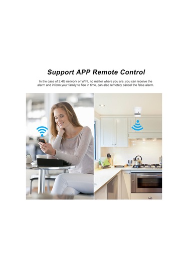 Symbee Tuya Wifi Optik Duman Algılayıcı, Uzak Kumanda App, 85db Alarm, 5 Yıllık Li-pil, Beyaz, Bağımsız Yangın Uyarıcısı