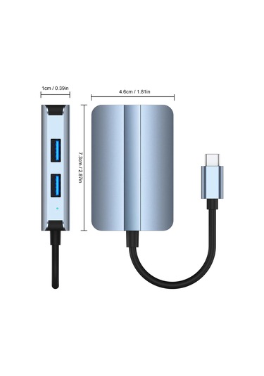 Maiyame Usb-c Çok Fonksiyonlu Hub 5-in-1 - Rj45 Ethernet + Usb3.0 + Usb2.0 + Sd/tf Kart Okuyucu, Uzay Gri, 2112 Modeli