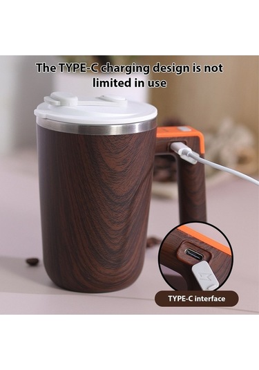 Novahub Kendinden Karıştırmalı Isıtmalı Bardak - 300ml Usb Şarjlı Beyaz Beyaz